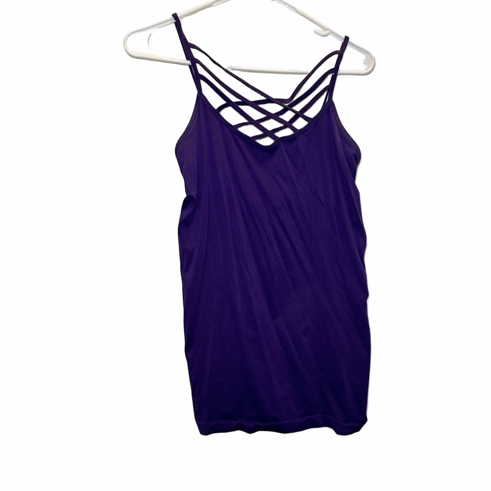 Zenana Royal Purple Criss Cross Tank Top Size Large/XLarge